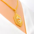 Radiant Floral Honeycomb 22K Gold Pendant 