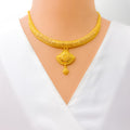 Impeccable Fanned 22k Gold Necklace Set 