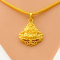 Impressive Festive 22k Gold Lakshmi Pendant 