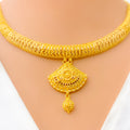 Impeccable Fanned 22k Gold Necklace Set 