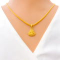 Graceful Dainty 22k Gold Lakshmi Pendant 