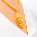 Elegant Dome Oval 22K Gold Pendant 