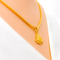 Graceful Dainty 22k Gold Lakshmi Pendant 