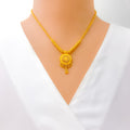 Refined Floral 22k Gold Necklace Set 