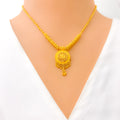 Refined Floral 22k Gold Necklace Set 