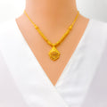 Sculptural Edgy 22k Gold Necklace Set 