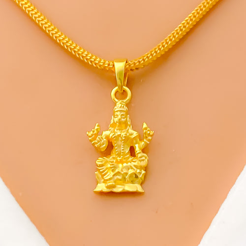 Dapper Decorative 22k Gold Lakshmi Pendant 