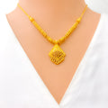 Sculptural Edgy 22k Gold Necklace Set 
