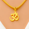 Plain Smooth Finish 22k Gold OM Pendant 