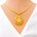 Fascinating Floral Filigree 22K Gold Pendant 