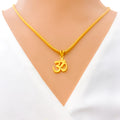 Plain Smooth Finish 22k Gold OM Pendant 