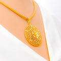 Fascinating Floral Filigree 22K Gold Pendant 