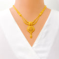 Mesmerizing Floral Beaded 22k Gold Necklace Set 