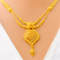 Mesmerizing Floral Beaded 22k Gold Necklace Set 