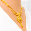 Mesmerizing Floral Beaded 22k Gold Necklace Set 