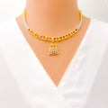 Timeless Geometric 22k Gold CZ Necklace Set 
