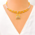 Timeless Geometric 22k Gold CZ Necklace Set 