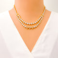 Traditional Layered 22k Gold CZ Necklace Set 