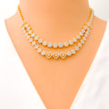 Traditional Layered 22k Gold CZ Necklace Set 