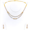 Traditional Layered 22k Gold CZ Necklace Set 
