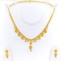 Delicate Glam Drop 22k Gold Necklace Set 
