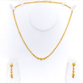 Reflective Striped 22k Gold Necklace Set 