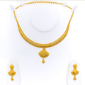 Impeccable Fanned 22k Gold Necklace Set 
