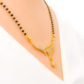 Contemporary Striped 22k Gold CZ Mangal Sutra 