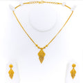 Upscale Trendy 22k Gold Necklace Set 