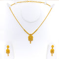 Refined Floral 22k Gold Necklace Set 