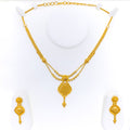 Mesmerizing Floral Beaded 22k Gold Necklace Set