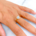 Shimmering Flower Cluster 18K Gold + Diamond Ring 