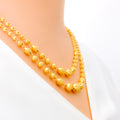 Glossy Shimmering 22k Gold Two Lara Necklace Set 