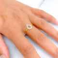 Elegant Open Drop 18K Gold + Diamond Ring 