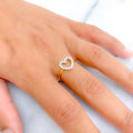 Charming Chic Heart 18K Gold + Diamond Ring 