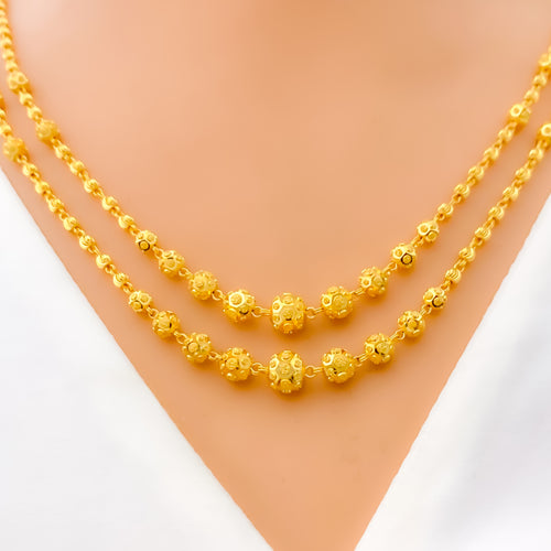 High Finish Dotted 22k Gold Lara Necklace Set 