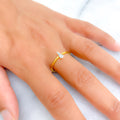 Dressy Elongated Drop 18K Gold + Diamond Ring 