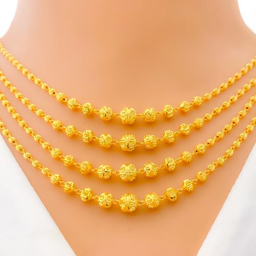 Classy Graceful 22k Gold Four Lara Necklace Set 