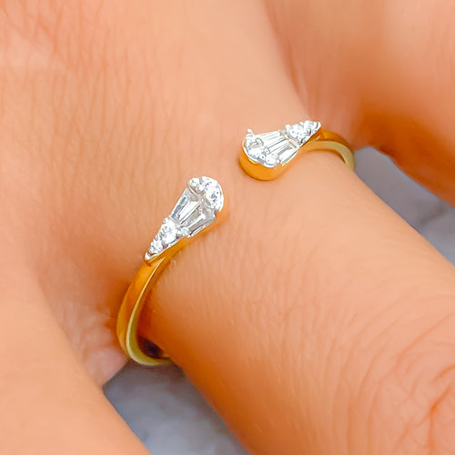 Gorgeous Elevated 18K Gold + Diamond Open Ring 