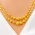 Sleek Sparkling 22k Gold Two Lara Necklace Set 