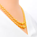 Sleek Sparkling 22k Gold Two Lara Necklace Set 