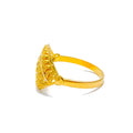 Bold Poised Geometric Block 22K Gold Ring