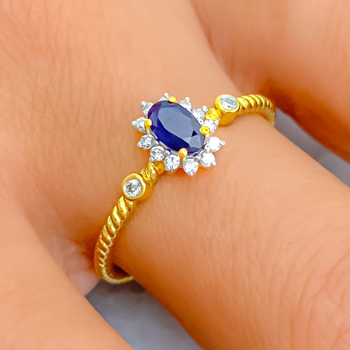 Beautiful Posh 18K Gold + Diamond Ring 