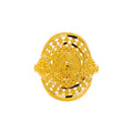 Opulent Gleaming Floral 22K Gold Ring 