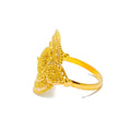 Opulent Gleaming Floral 22K Gold Ring 