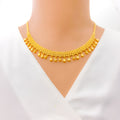 Delightful Tasseled 22k Gold Necklace Set 