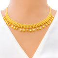Delightful Tasseled 22k Gold Necklace Set 