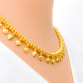 Glistening Hanging Heart 22k Gold Necklace Set 