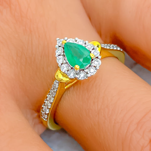 Decorative Dressy 18K Gold + Diamond Ring 