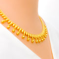 Dainty Dangling Tasseled 22k Gold Necklace Set 